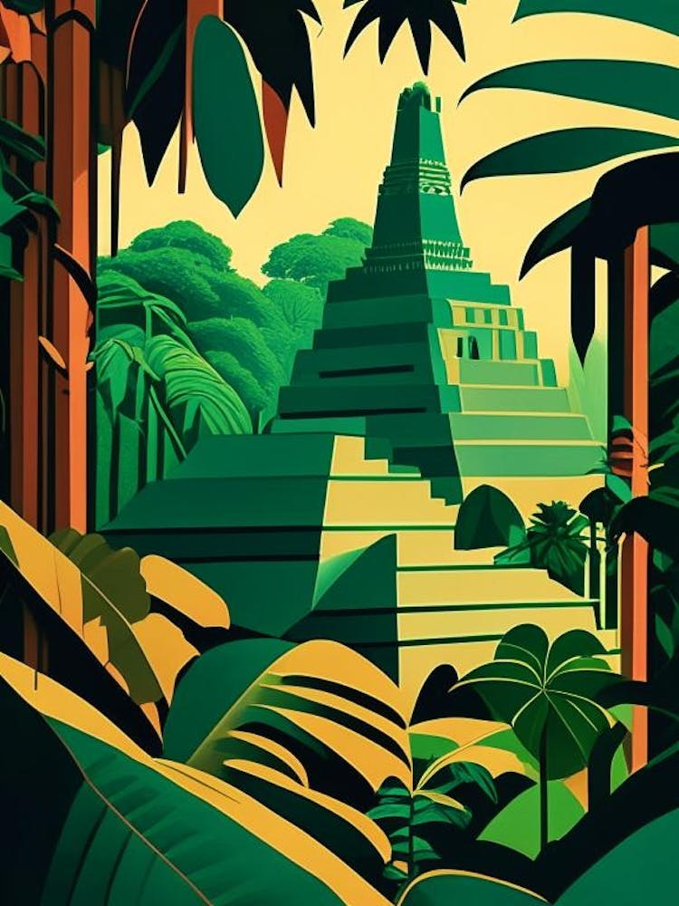 Tikal National Park Guatemala Retro