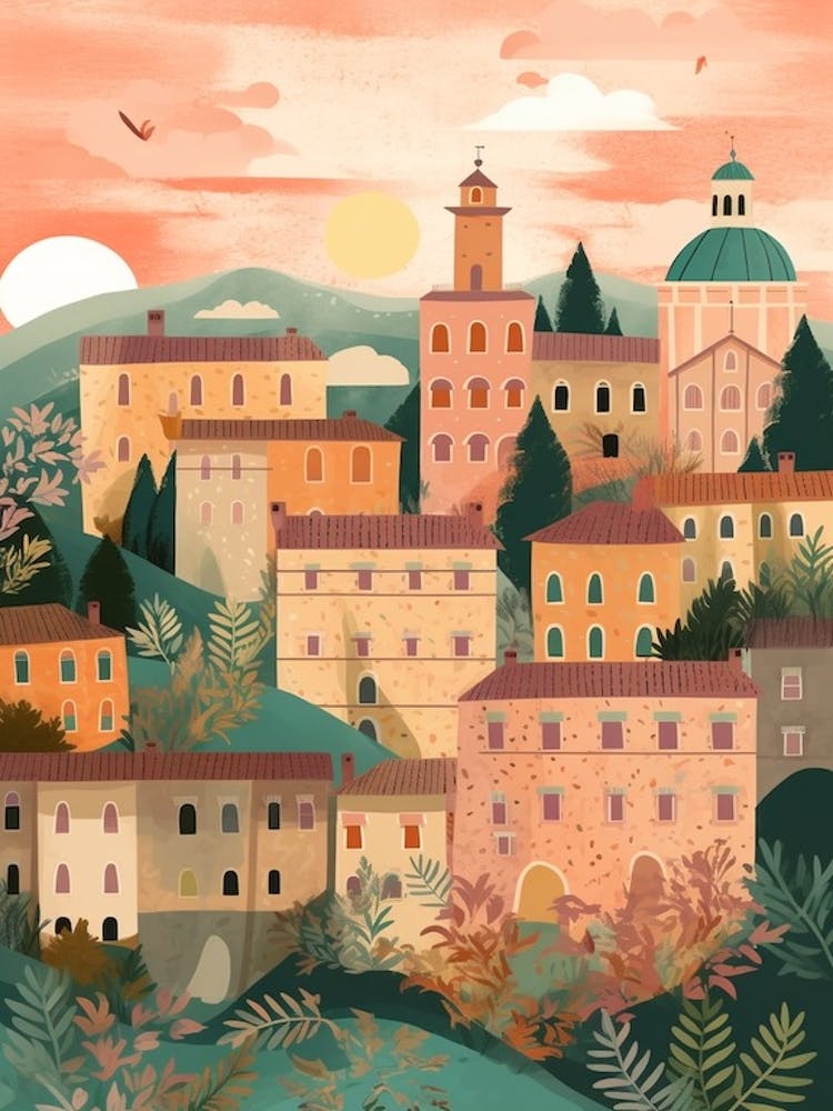 Urbino, Italy Illustration