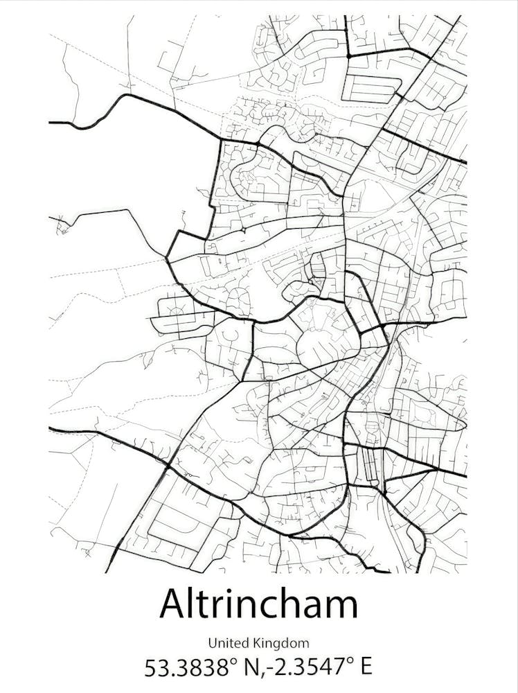 Altrincham,United Kingdom Minimalist Map