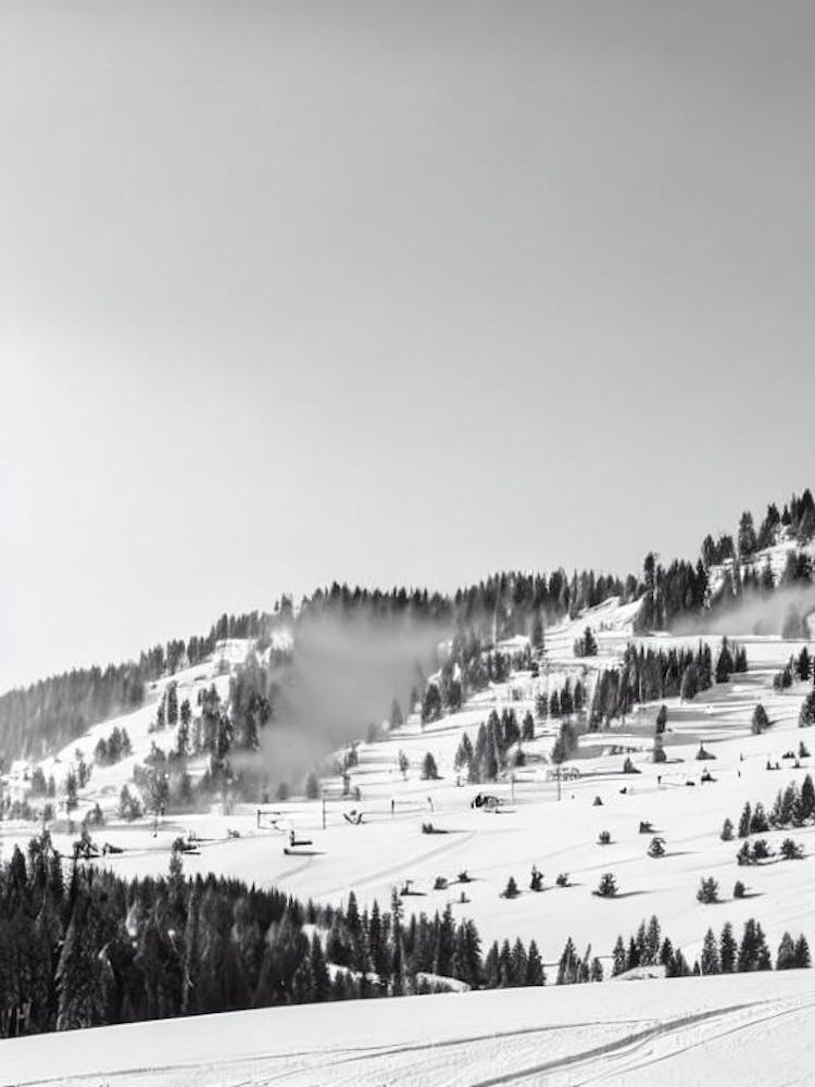 Lech Zürs, Austria Black And White Skiing Poster