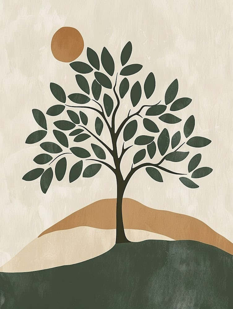 Banyan Tree Minimal Japandi Illustration 4