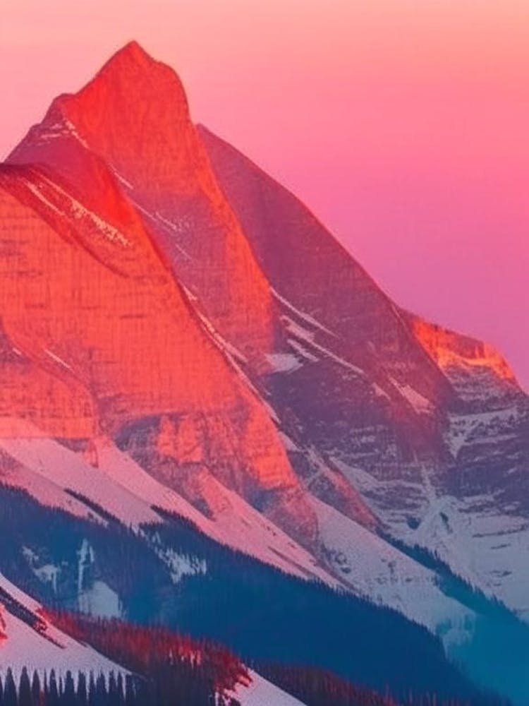The Canadian Rockies Retro Sunset 4