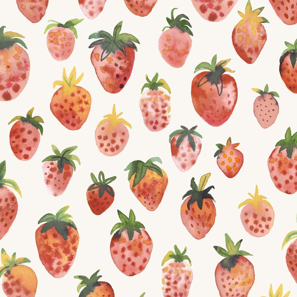 Strawberries Red Countryside Square