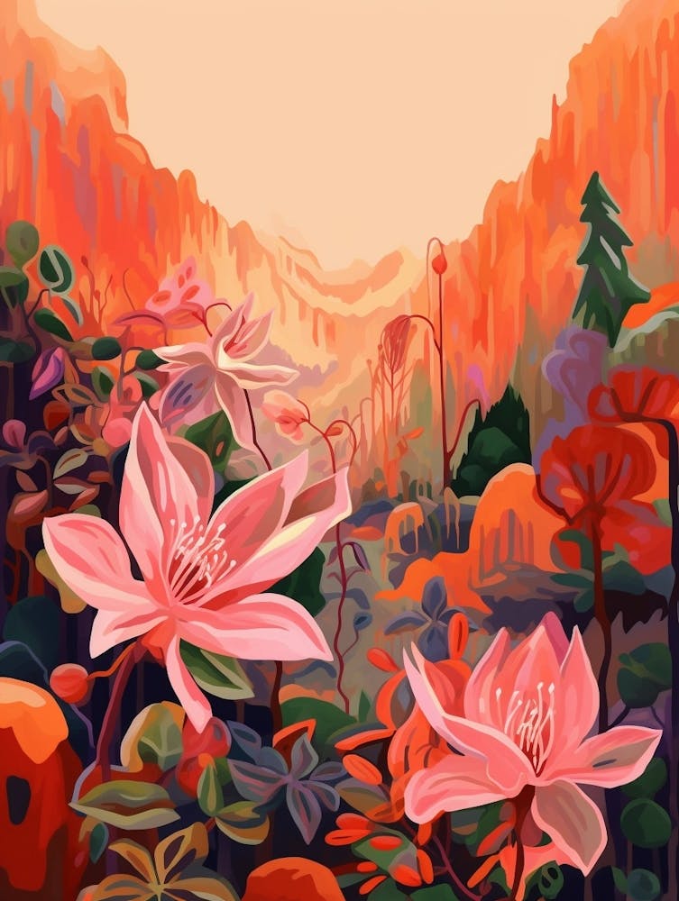 Boho Wildflower Painting Columbine 5