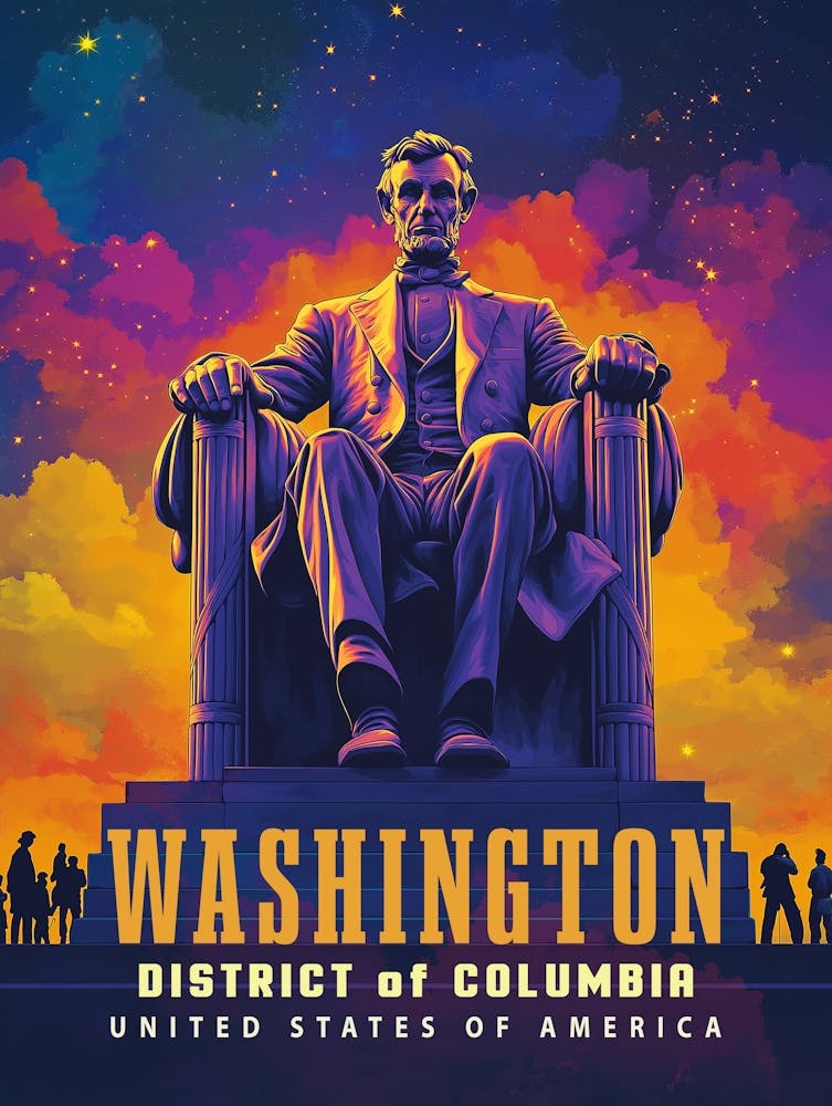 Washington D.C. with Lincoln Memorial Poster