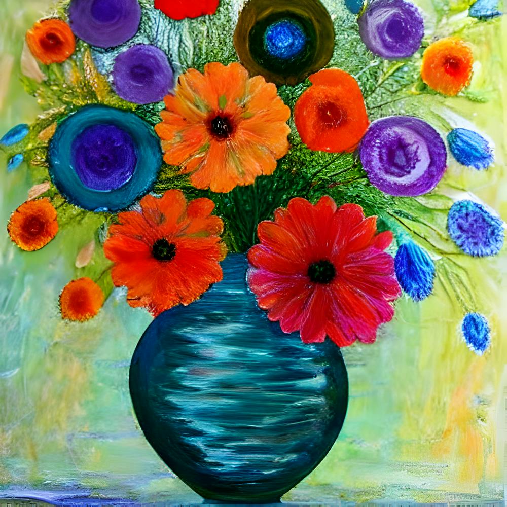 Creating A Beautiful Vase With Dazzling Colors And A Background With Beautiful Colors Solely Through