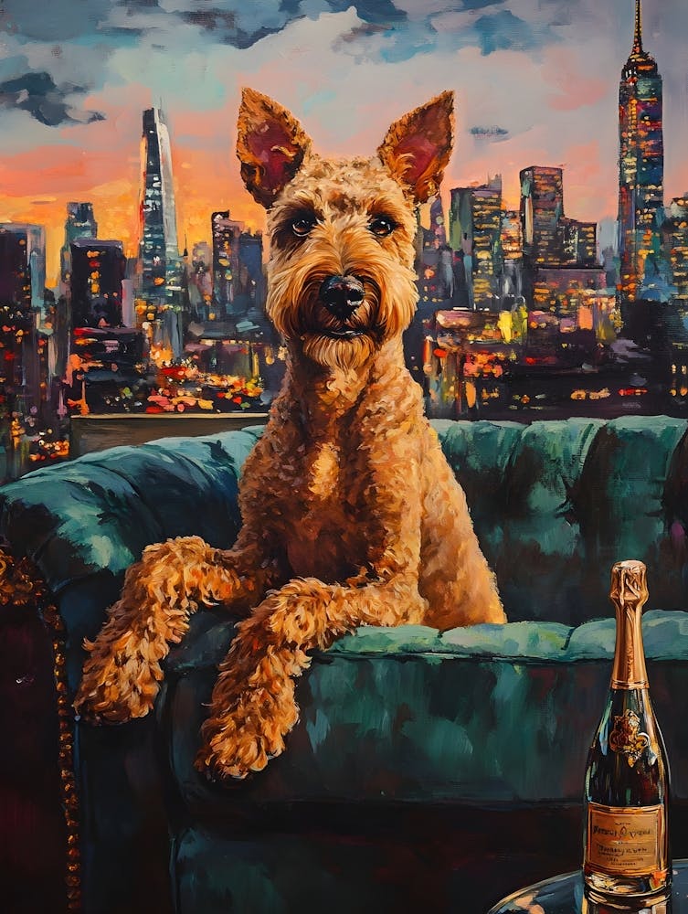 Eleganter Airedale An Der Bar 14