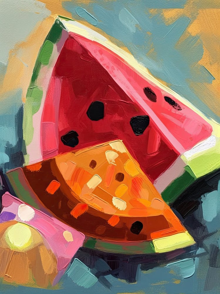 Watermelon Slice Oil Painting 2
