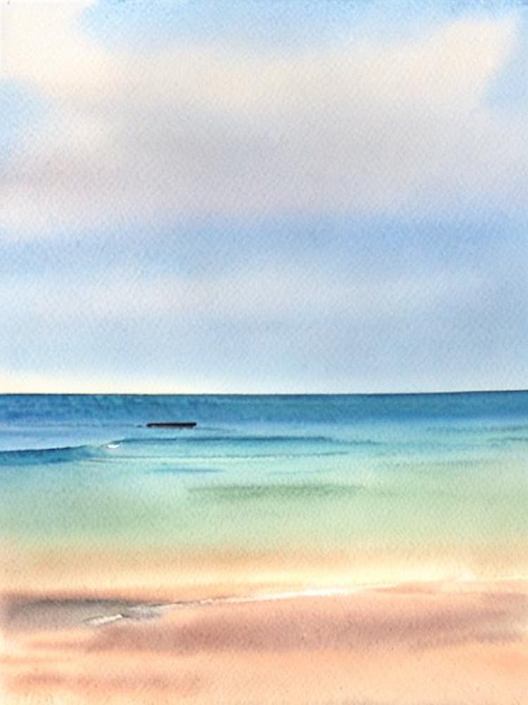 Montauk Beach 4, New York Watercolour