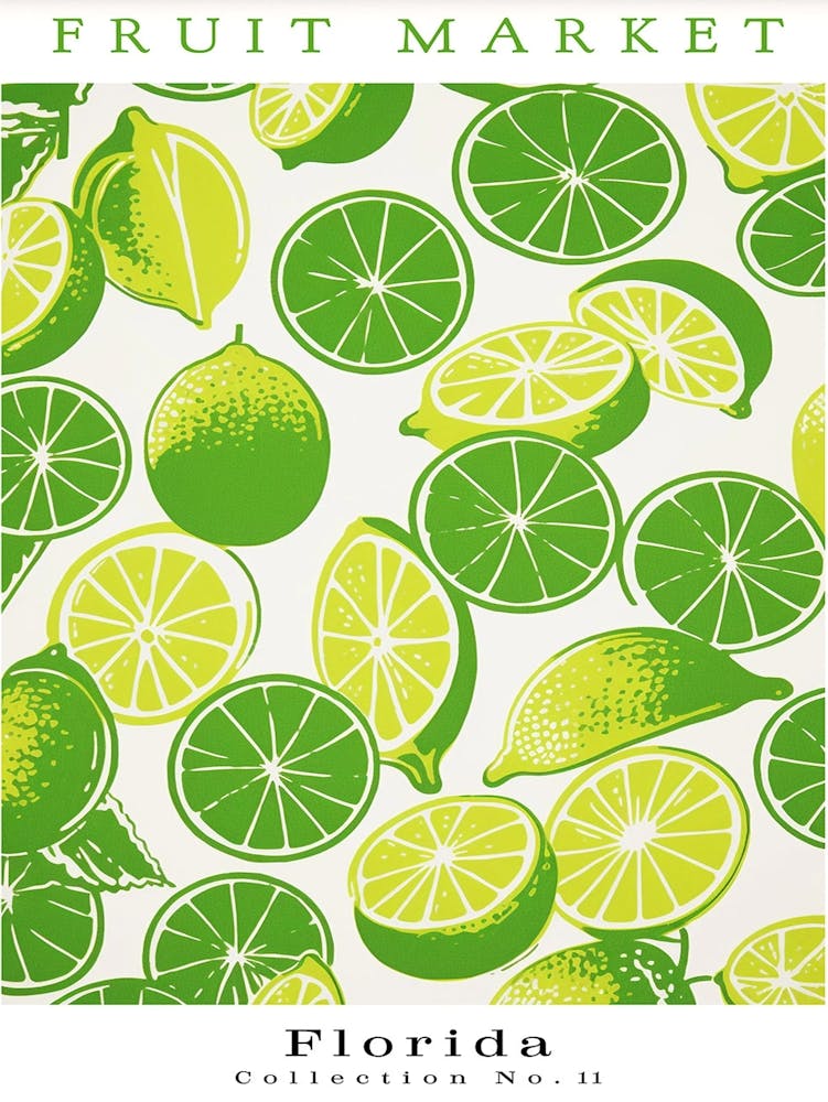 Lime Fruit Poster Gift Florida Market