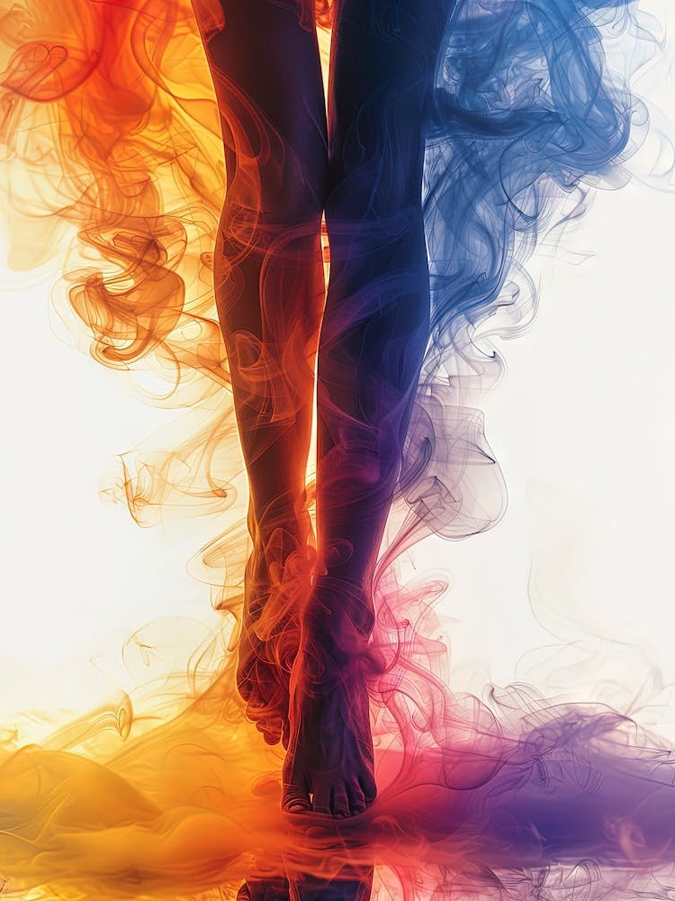 Silhouette Of A Woman In Smoke