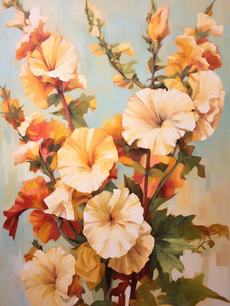 Fall Flower Painting Hollyhock 2