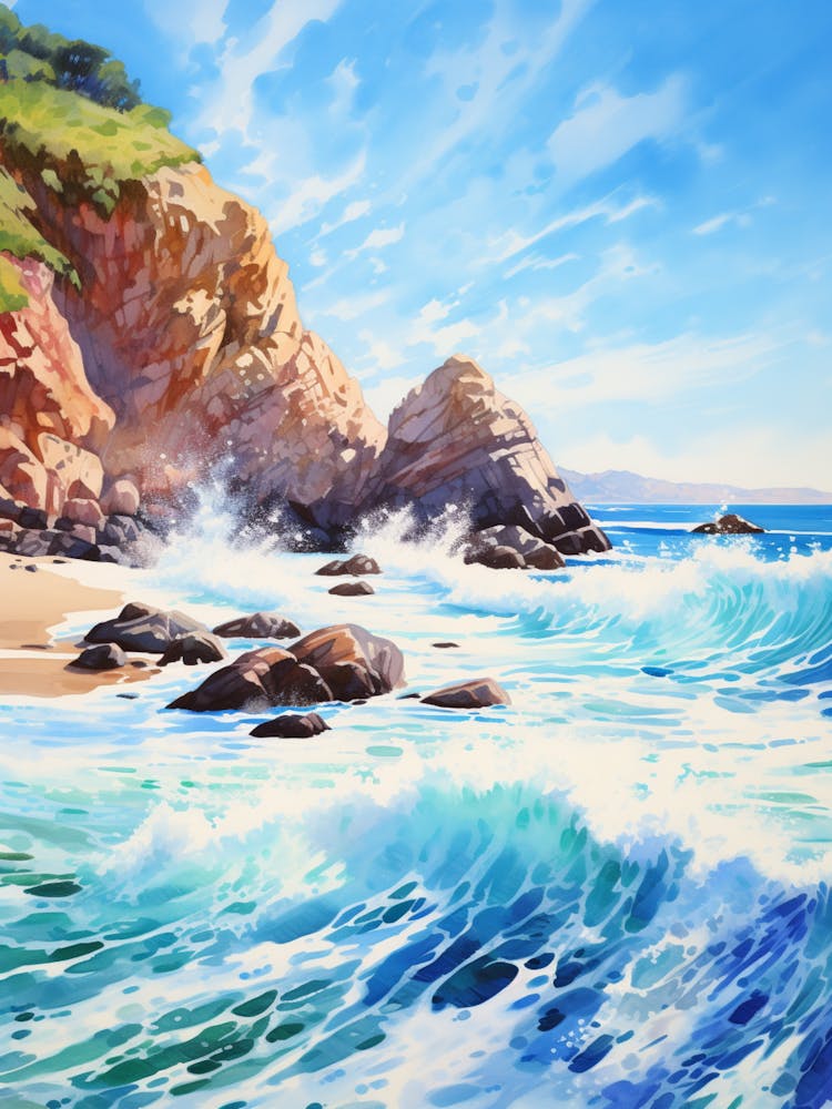 A Painting Of Pfeiffer Beach, Big Sur California Usa 4