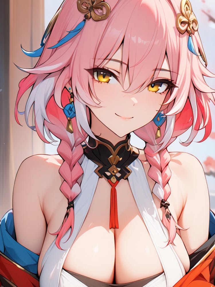 Rosahaariges Anime-Mädchen