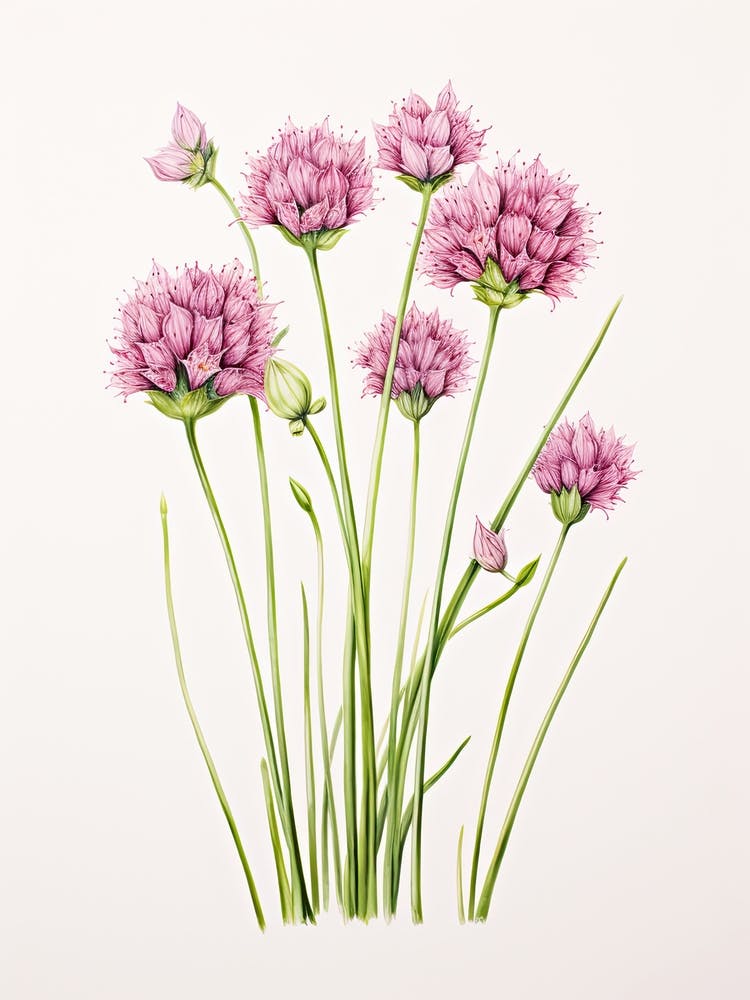 Chives Vintage Botanical Herbs 3