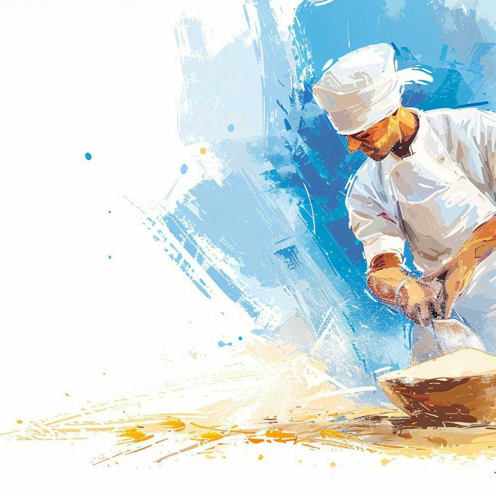 Boulanger Préparant du Pain