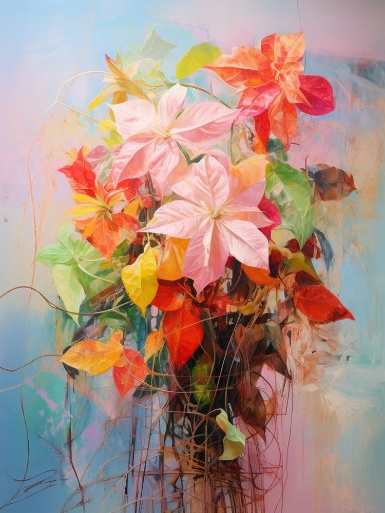 Abstract Flower Painting Poinsettia 1