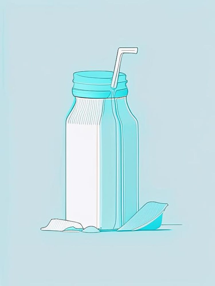 Nonfat Buttermilk Dairy Food Minimal Line Drawing