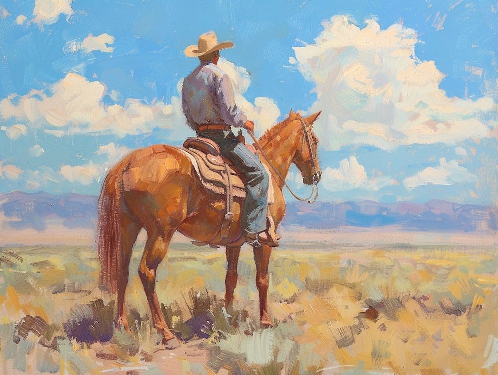 Cowboy In Chihuahuan Desert Texas 3