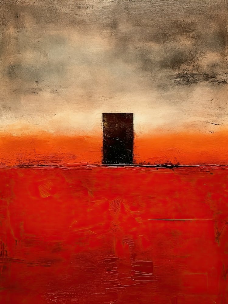Red Door Abstract Painting 1