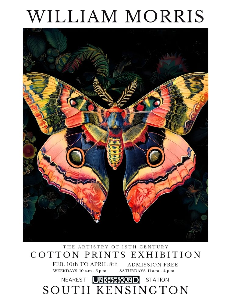 William Morris - Cotton Prints Exhibition butterfly 3
