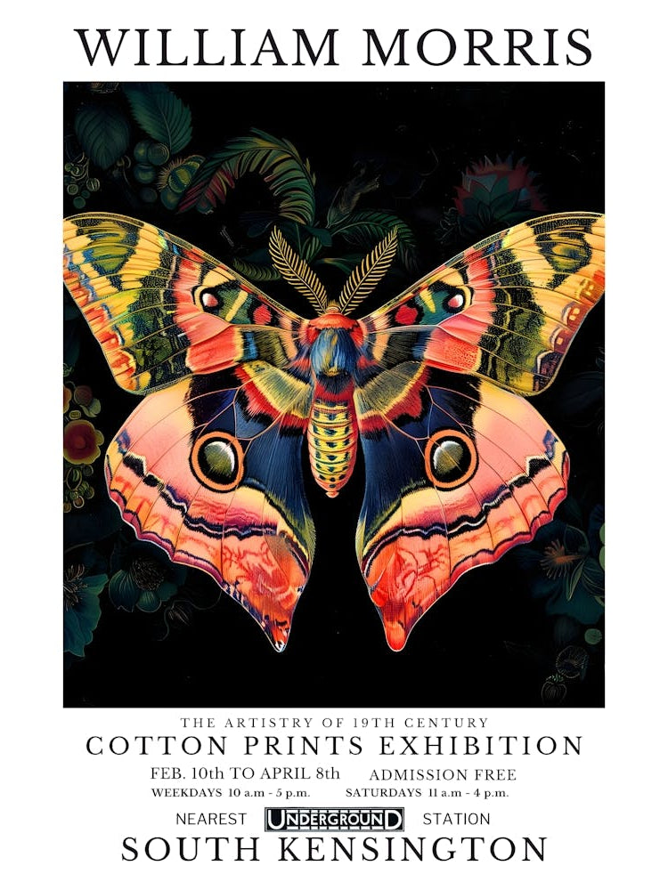 William Morris - Cotton Prints Exhibition butterfly 3