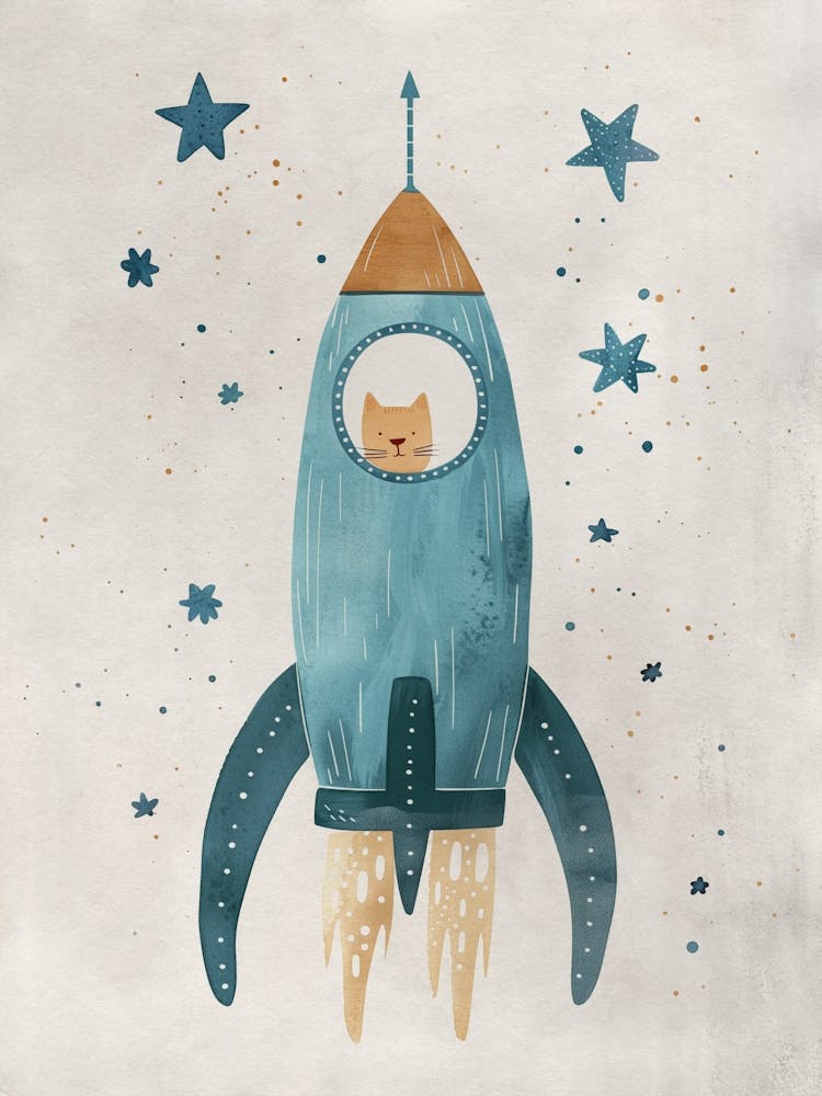 Boho Nursery 16 Space Cat