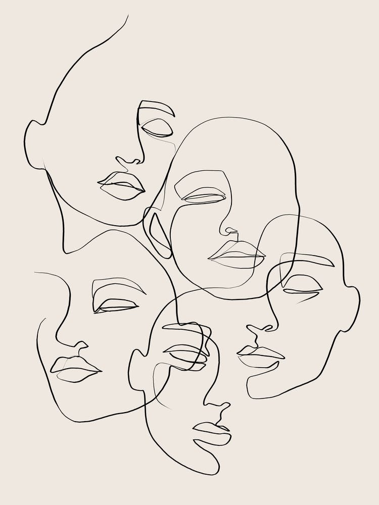 People Faces Line Drawing 1