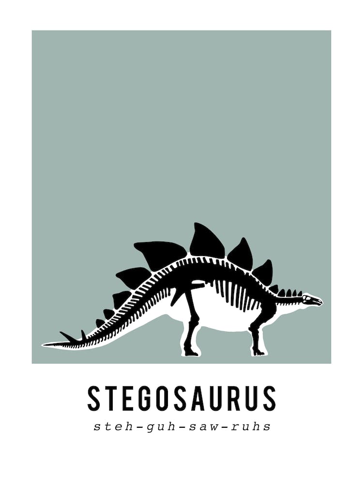 Stegosaurus, Dinosaur Boys Room Decor, Green