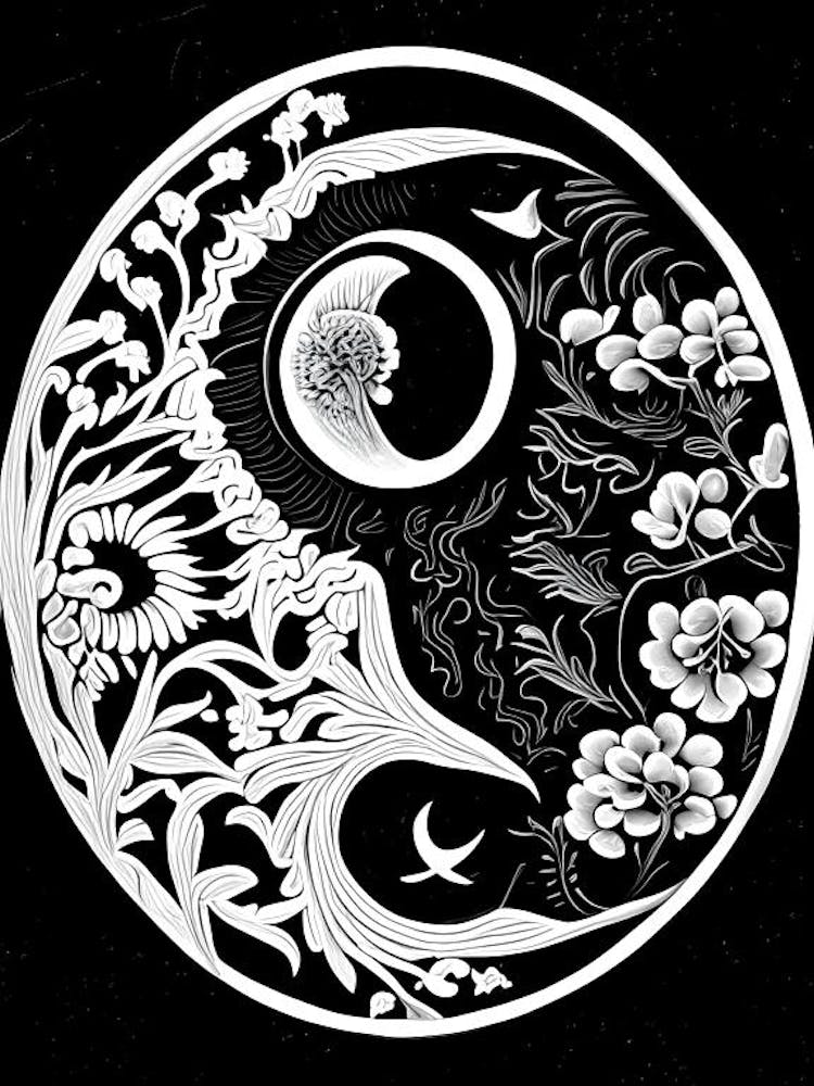 Repeat Yin and Yang 6 Linocut