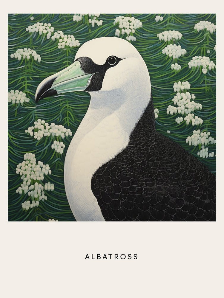 Ohara Koson Inspired Bird Painting Albatross 1 Poster
