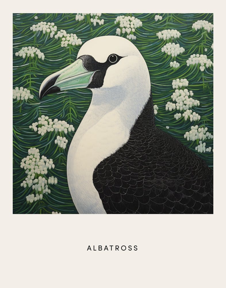 Ohara Koson Inspired Bird Painting Albatross 1 Poster