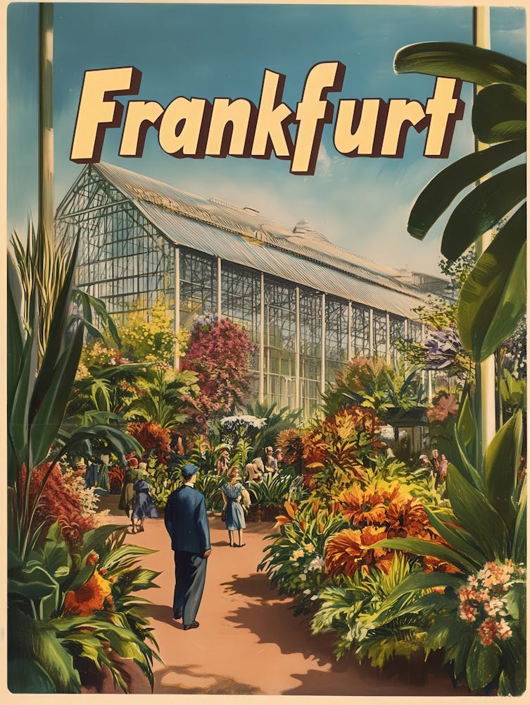Aihrgdesign A Retro Travel Poster For Frankfurt Featuring The 4dc29345 Bb32 447e 956b Fdb5905a7fcb 0