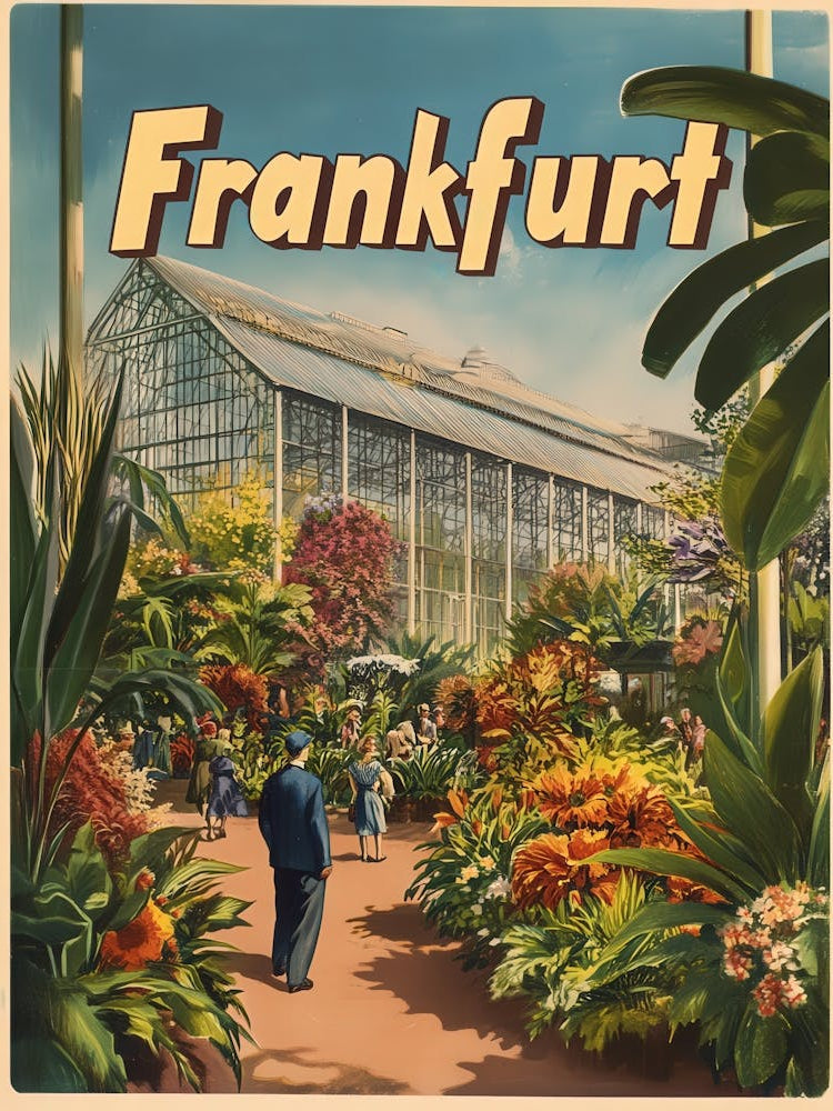 Aihrgdesign A Retro Travel Poster For Frankfurt Featuring The 4dc29345 Bb32 447e 956b Fdb5905a7fcb 0