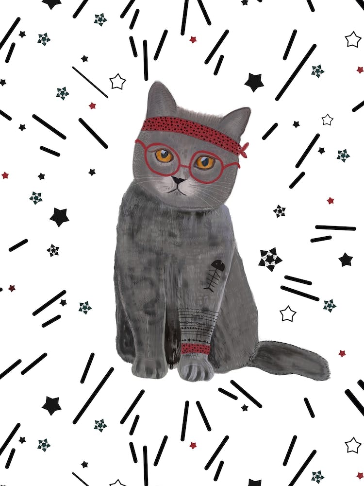 Hipster Cat Stars