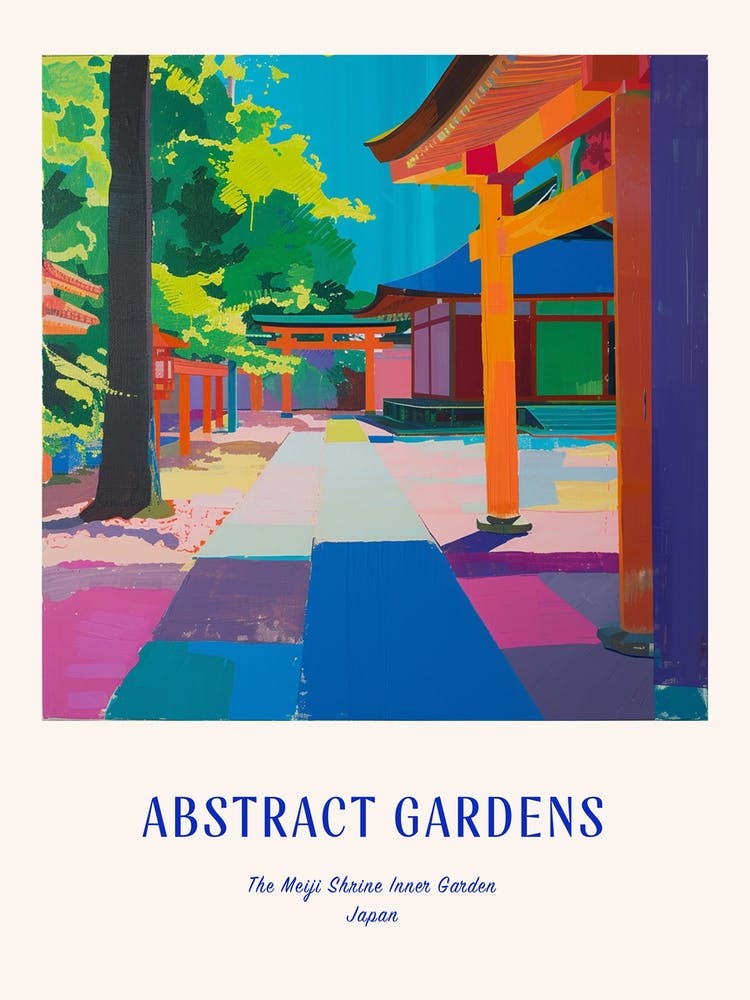 Colourful Gardens The Meiji Shrine Inner Garden Japan 1 Blue Poster