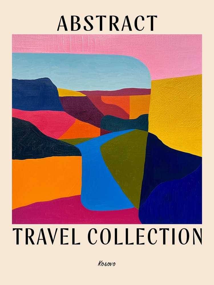 Abstract Travel Collection Poster Kosovo 2