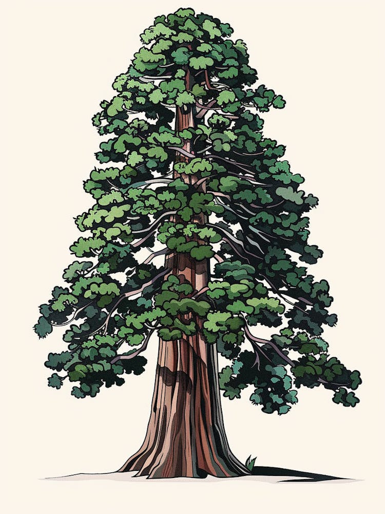 Sequoia Tree Pixel Illustration 2