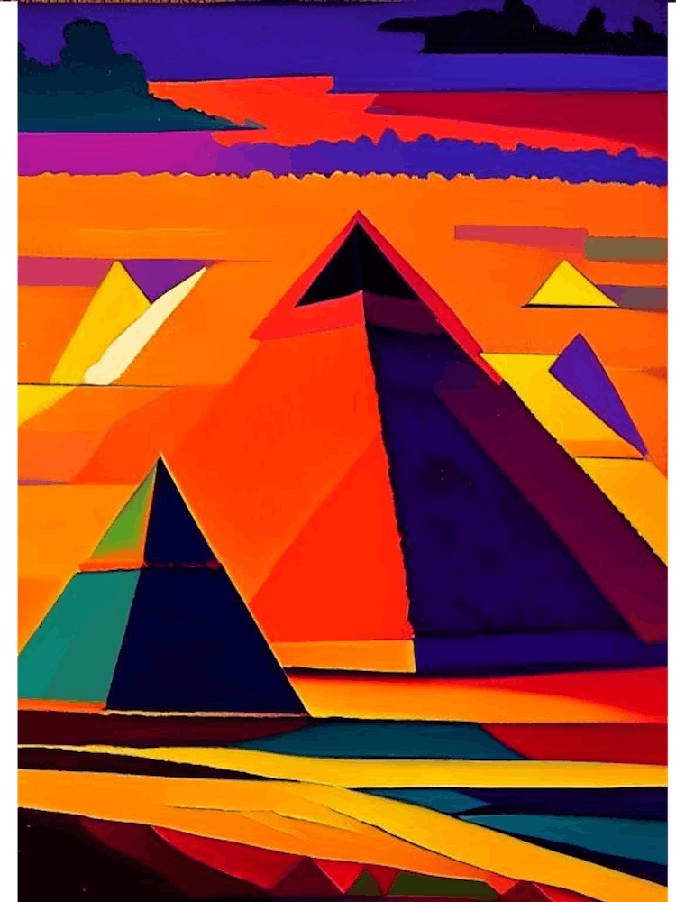 Pyramids Geometric Sunset