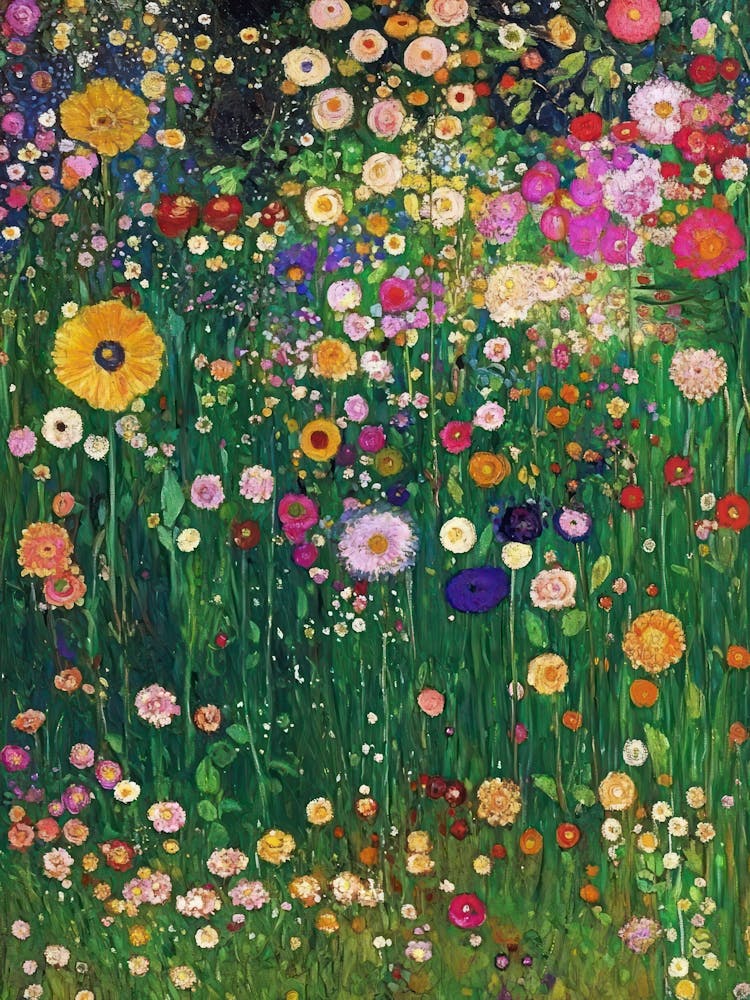 Gustav Klimt Wild Flower Garden Vintage 