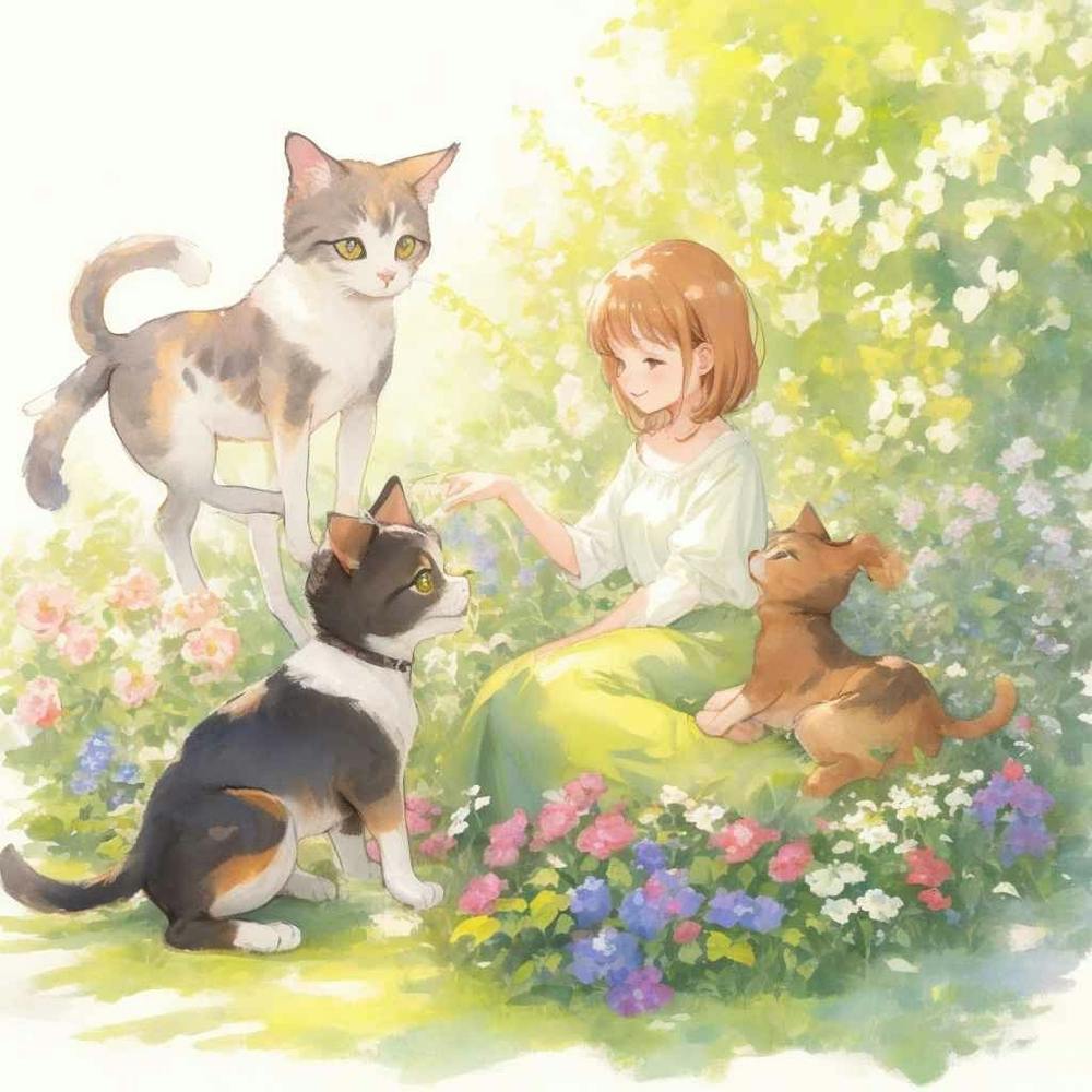 Beautiful Little Cat Playing With A Dog I 1