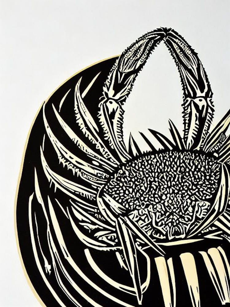 King Crab Linocut