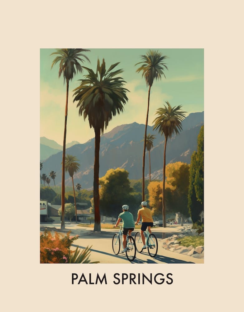 Palm Springs, Usa 3 Vintage Travel Poster