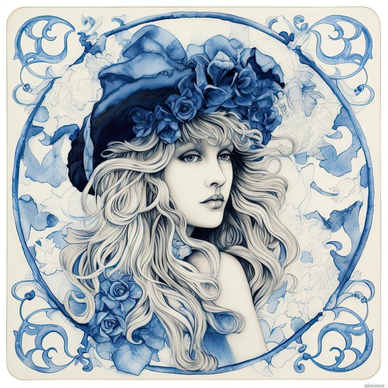Stevie Nicks Delfter Kachel Illustration 1