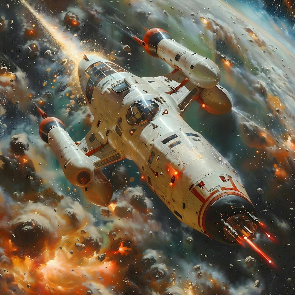 Spaceship In Space, Impressionism And Surrealism