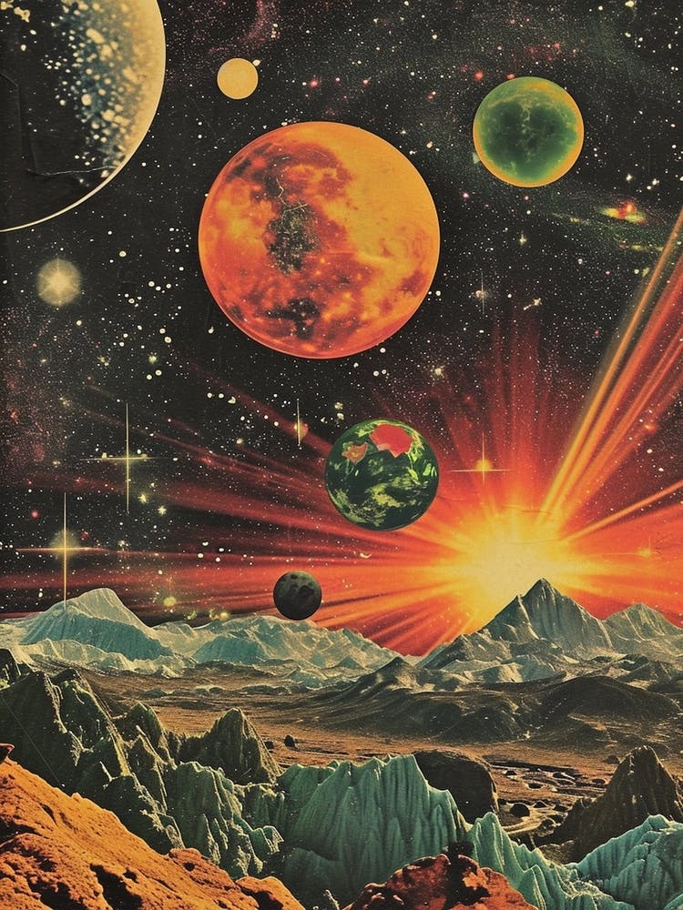 Retro Kitsch Space Collage 2