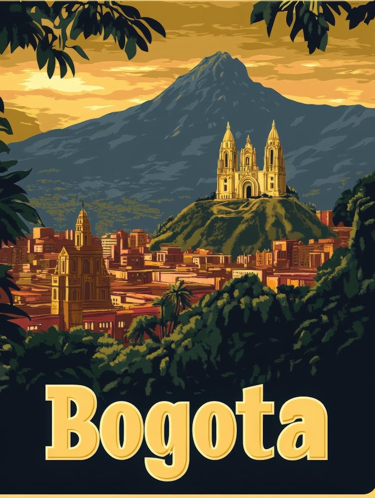 Aihrgdesign Une affiche de voyage vintage de Bogota 2