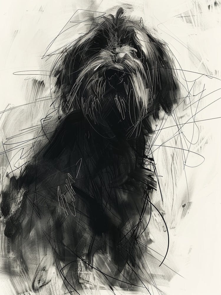 Petit Basset Griffon Vendeen Dog Charcoal Line 2