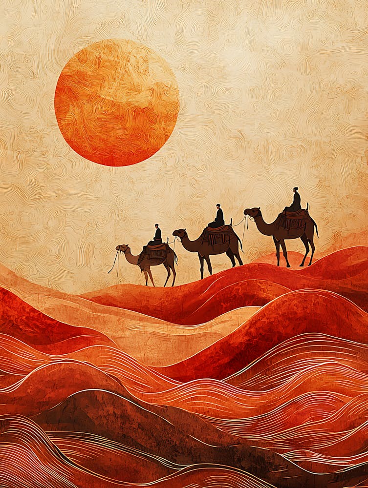 Desert Scene With Camels 2
