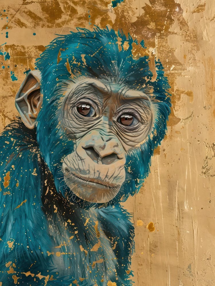 Baby Gorilla Gold Effect Collage 4